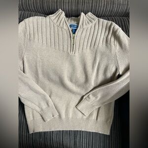 Women's Karen Scott Large Beige Sweater with Half-Zip - GUC -